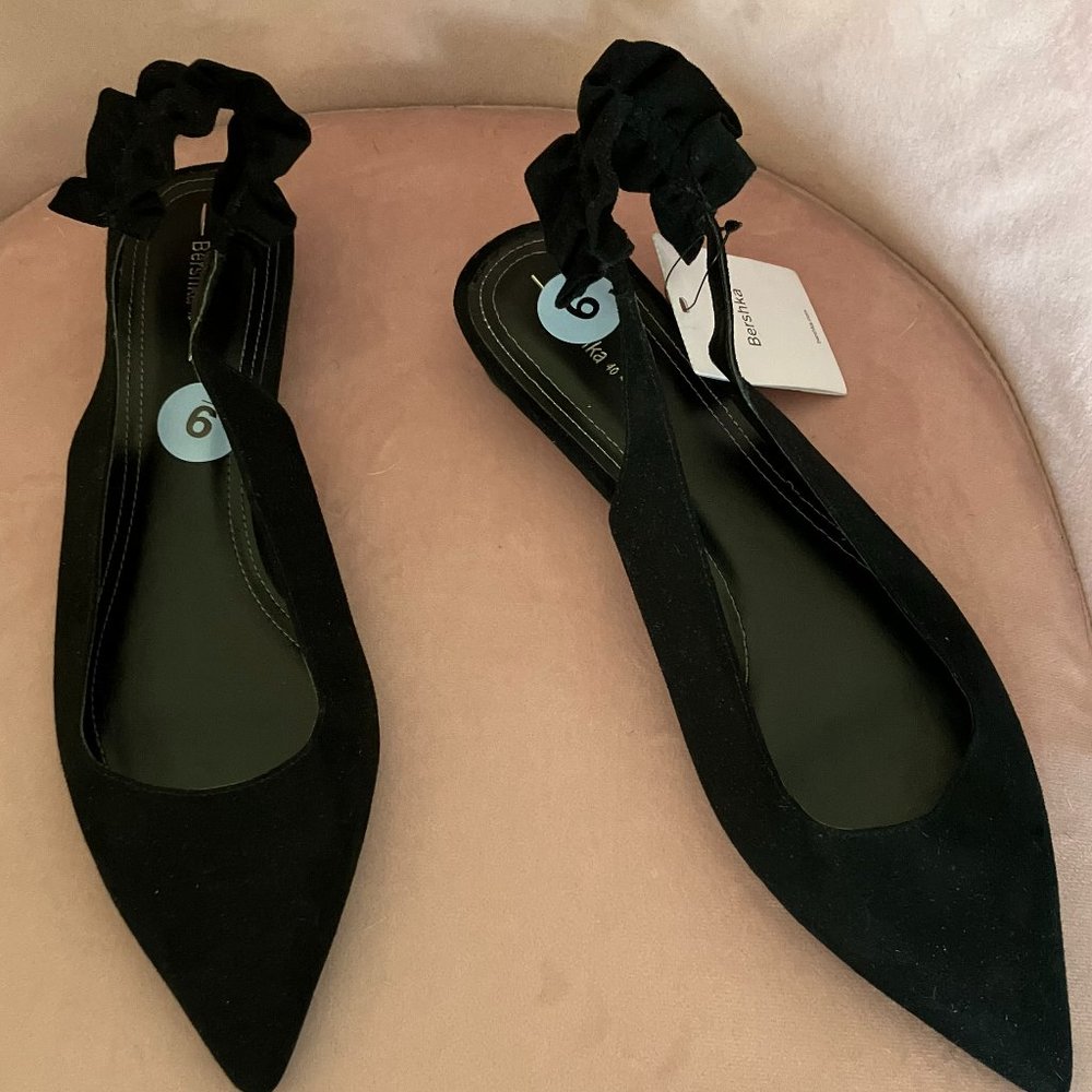 Elegant suede dress flats from EU  NWT freeship!
